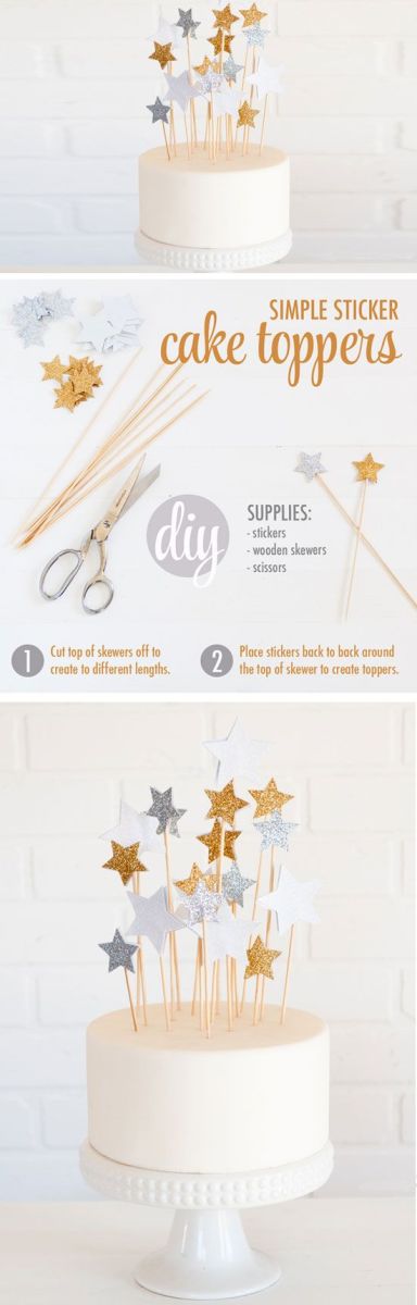 Star Cake Toppers | DIY Graduation Party Ideas for High School