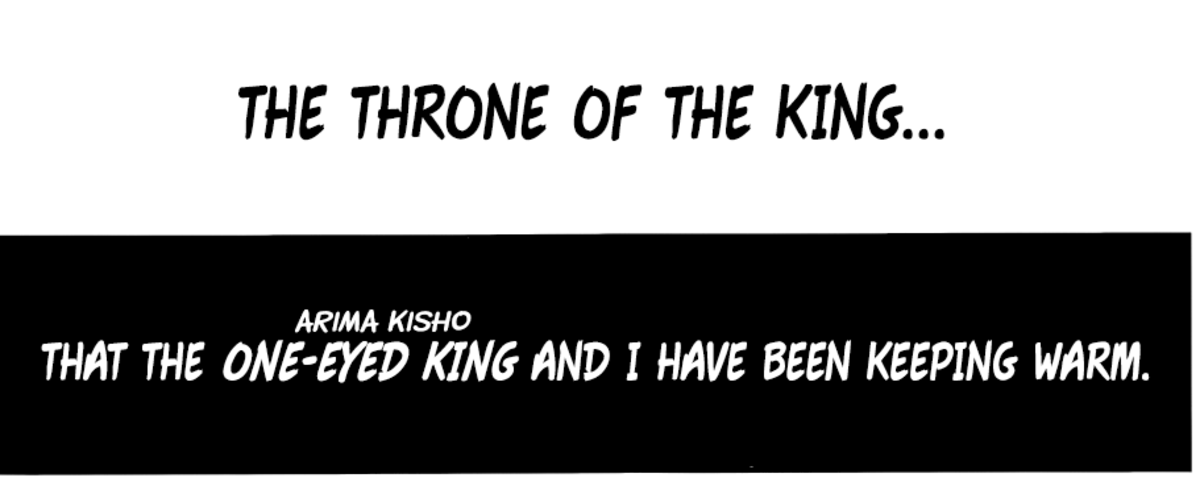 Eto saying that She and Arima were keeping the throne warm for the new King.