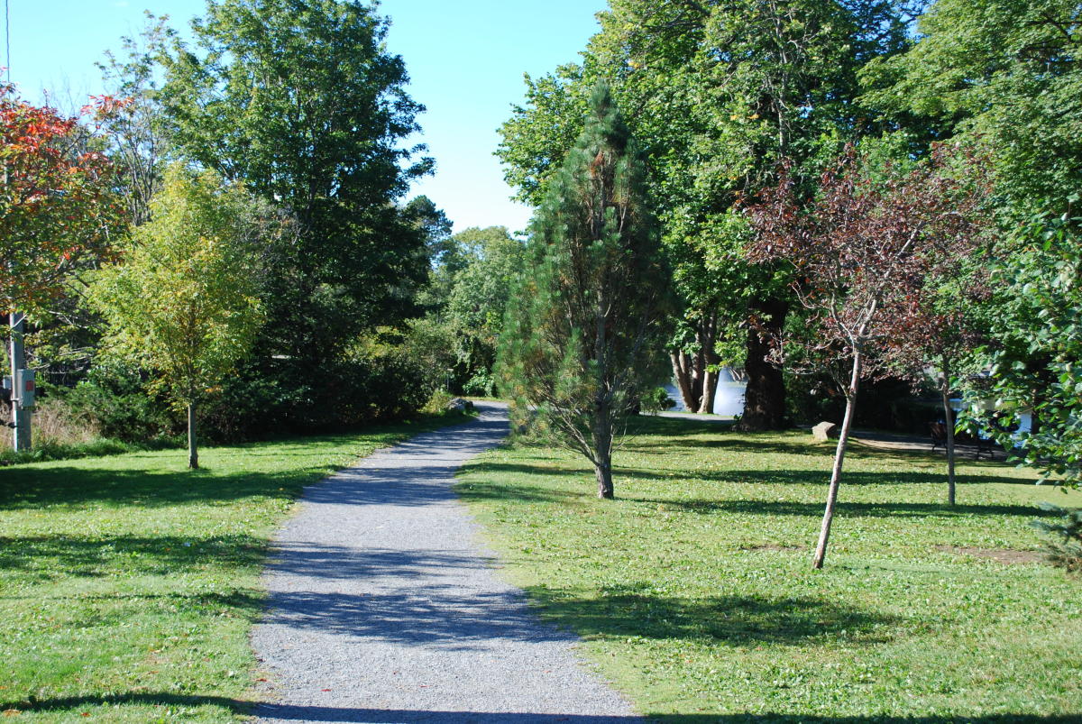Trail leading from the east parking lot to the duck pond.