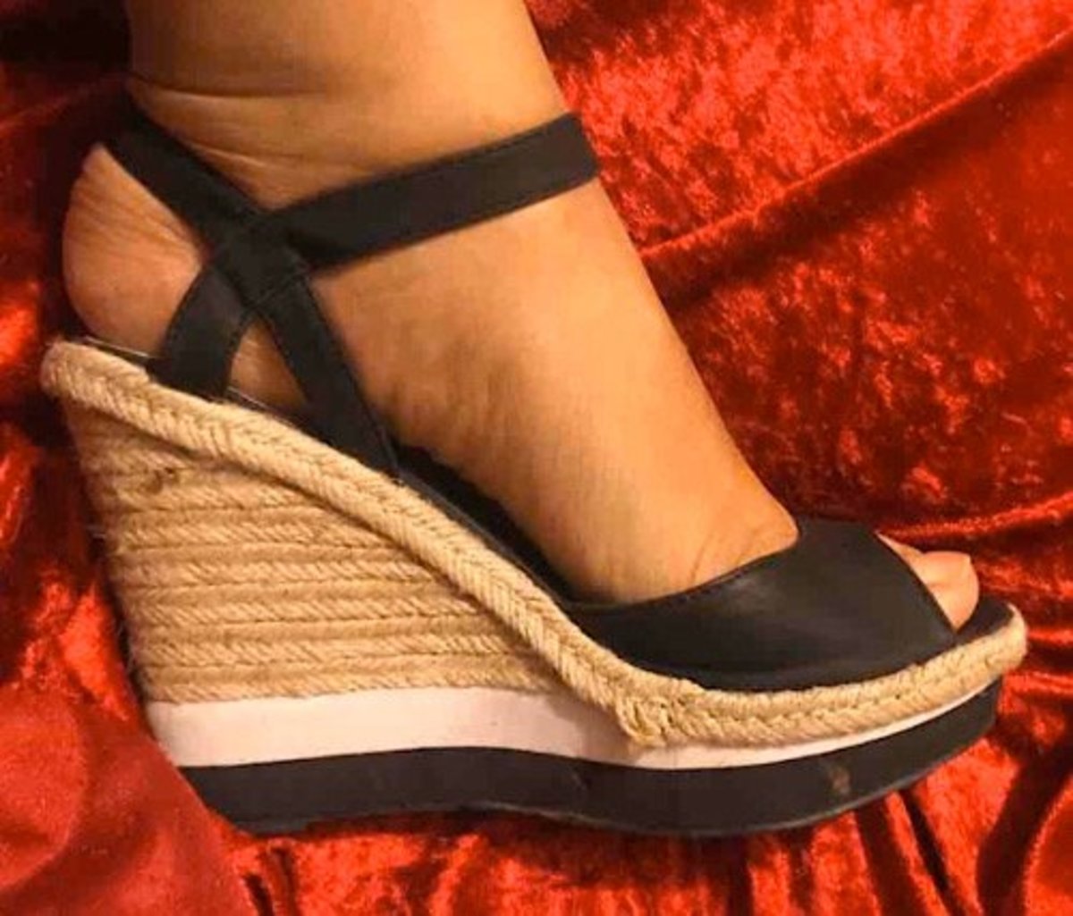 Women’s shoes are often designed to expose and reveal the shape of the foot to advantage.  These wedges are simple in design yet risky for the ankles.