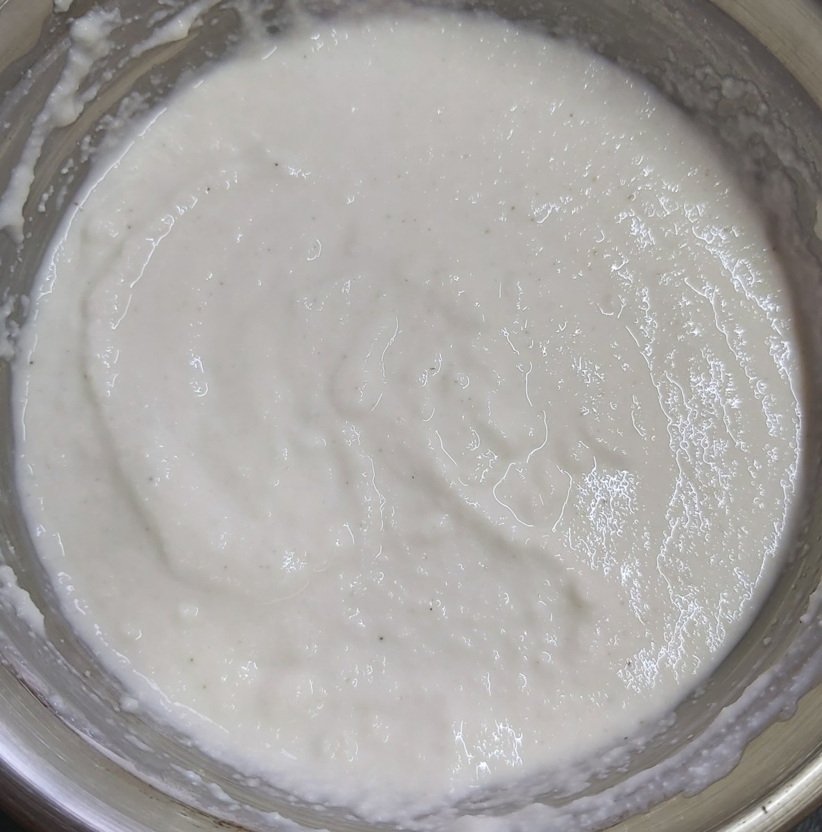 Add salt to taste. Mix everything properly to form thick batter without forming lumps.