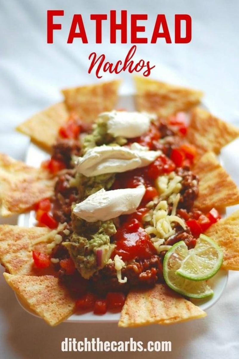 From the Fat head pizza base, adding Mexican spices, ditchthecarbs.com has created nachos for keto dieters.