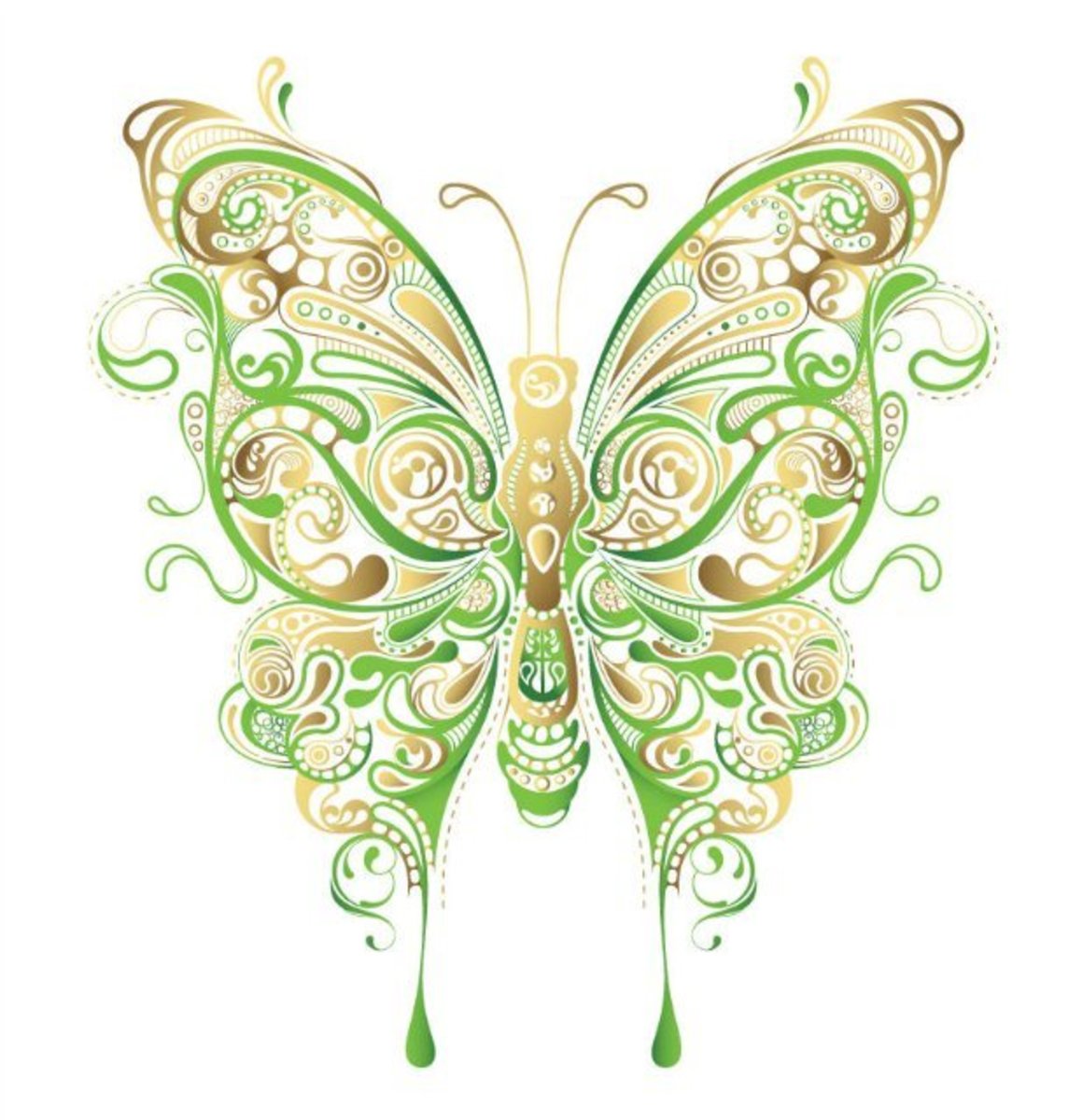 Paisley Green Butterfly