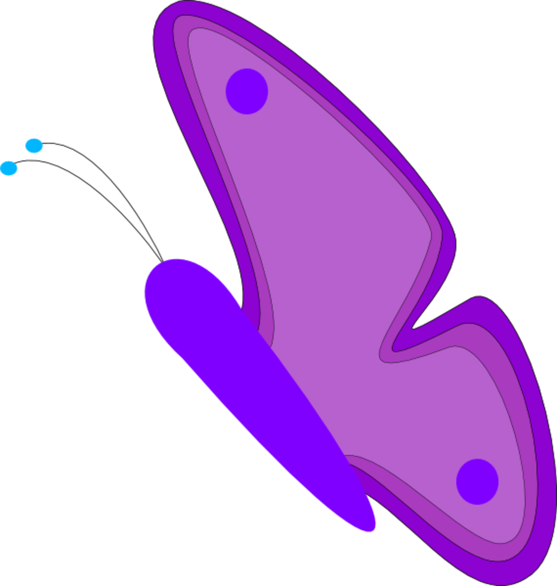 Purple Butterfly with Blue Antennae