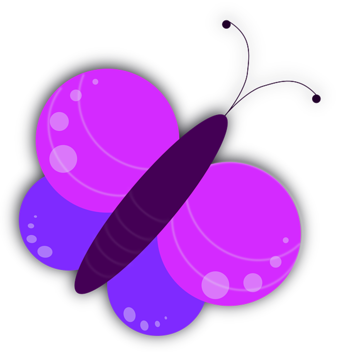 Clip Art of Violet and Purple Butterfly