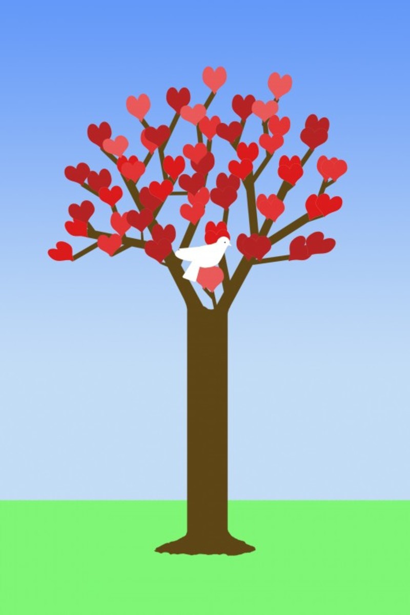 Tree of Hearts with White Dove