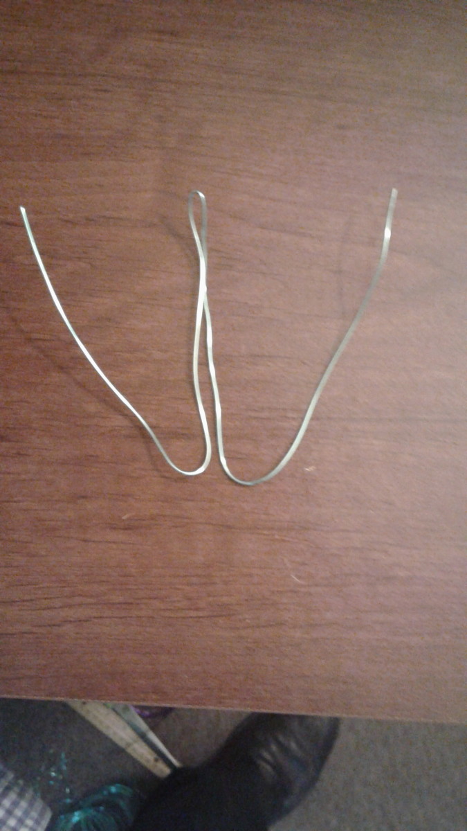 Form the 12 inch wire into a W Shape