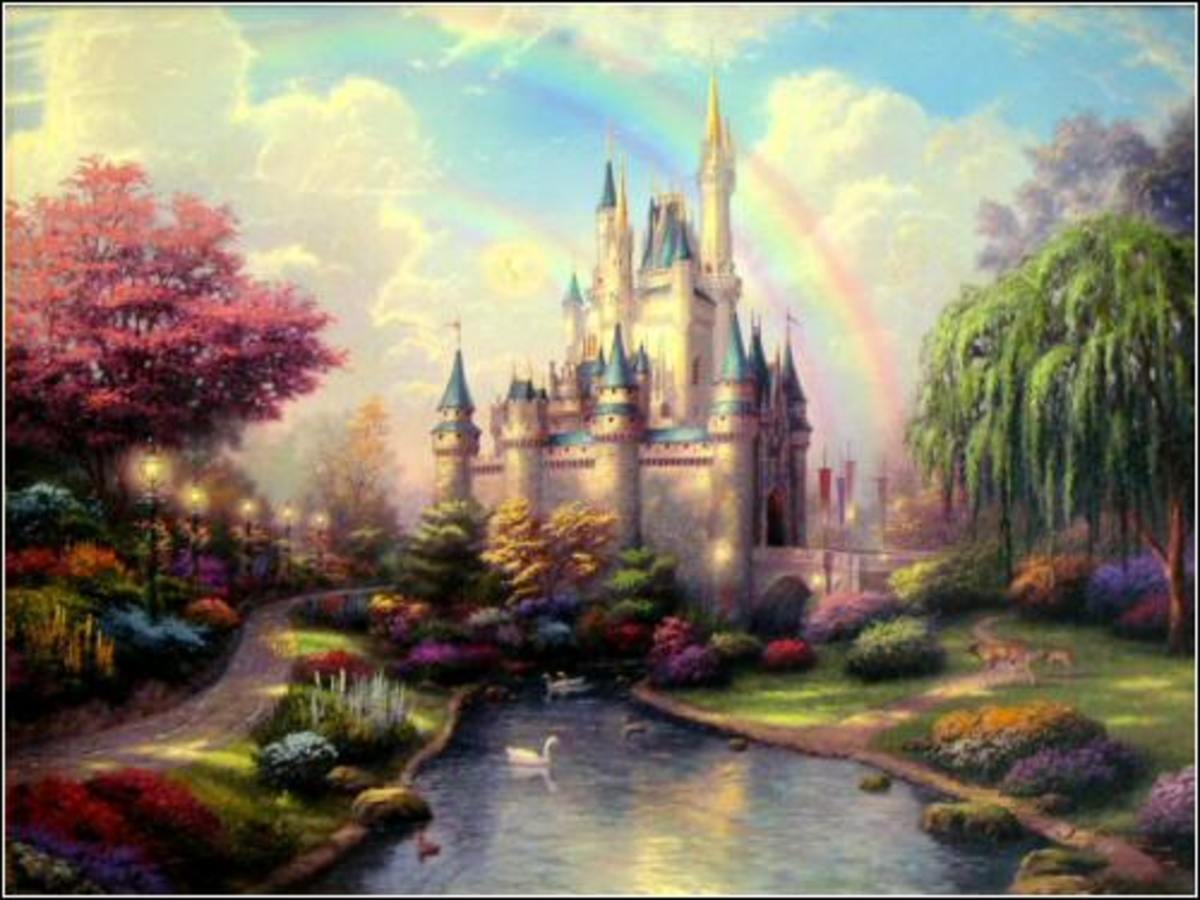 A New Day At Cinderella's Castle by thomas Kinkade