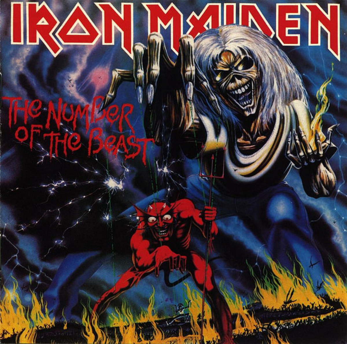 Iron Maiden "The Number of the Beast" Harvest ST-12202 12" LP Vinyl Record U.S. Pressing (1982) Album Cover Art by Derek Riggs