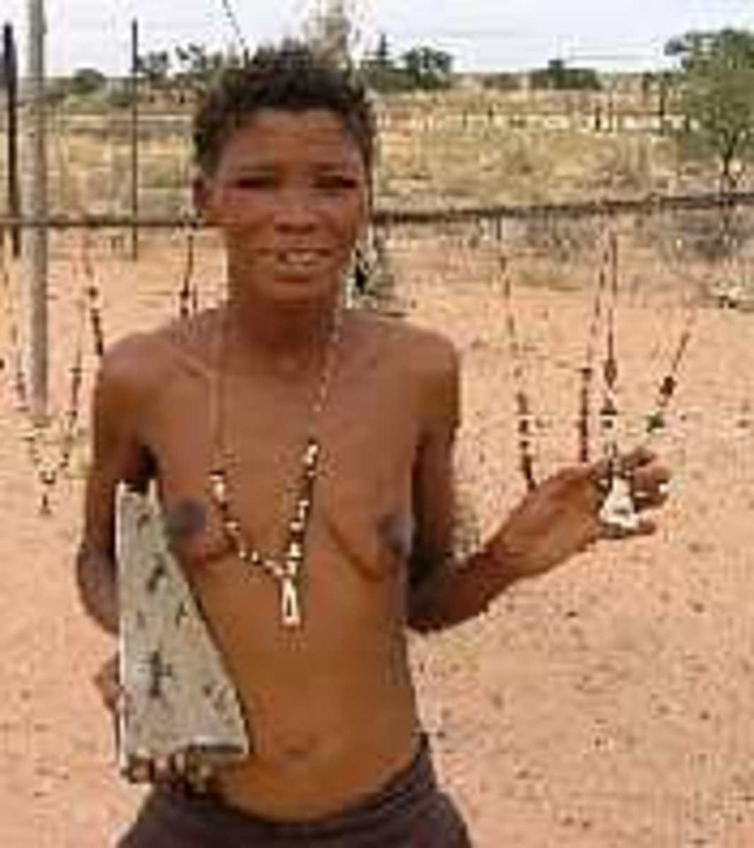 Making and selling traditional Bushmen Crafts is the only way some can still survive.