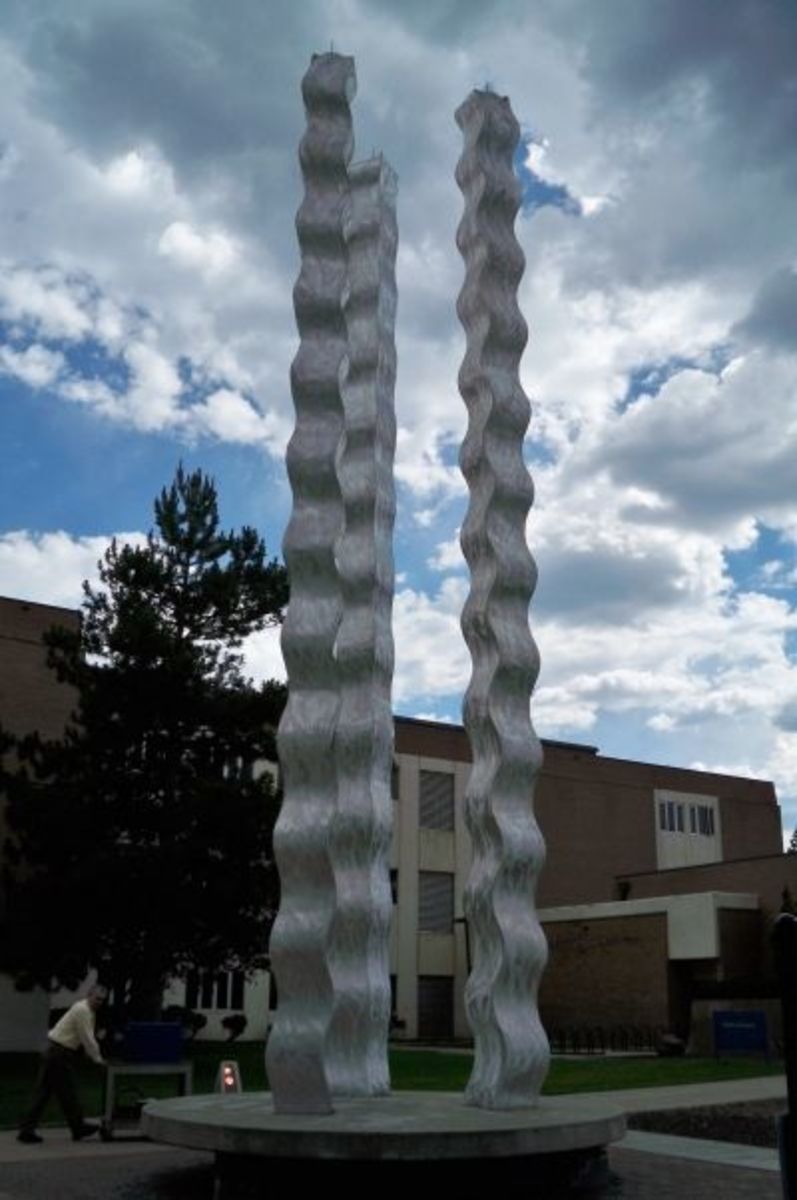 My husband, an NAU alum, calls this sculpture "French Fries," but I'm told the real title is "Standing Waves."