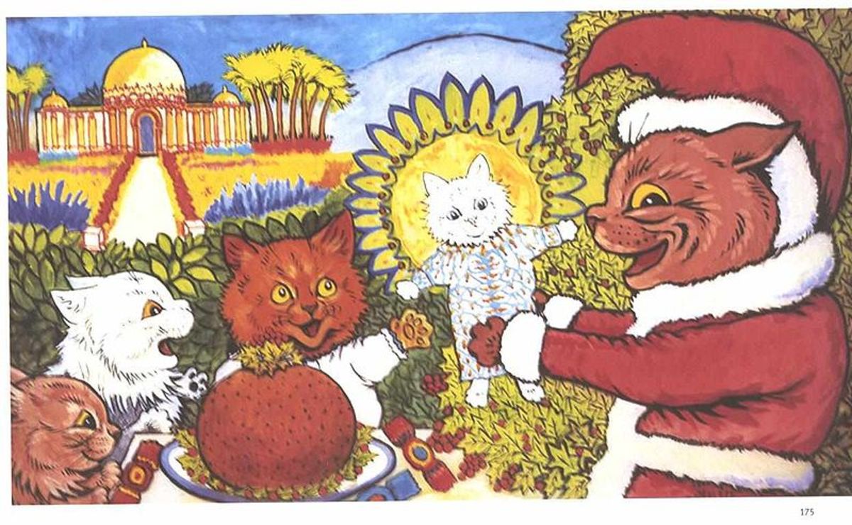Cat's Christmas by Louis Wain courtesy of Wiki Commons
