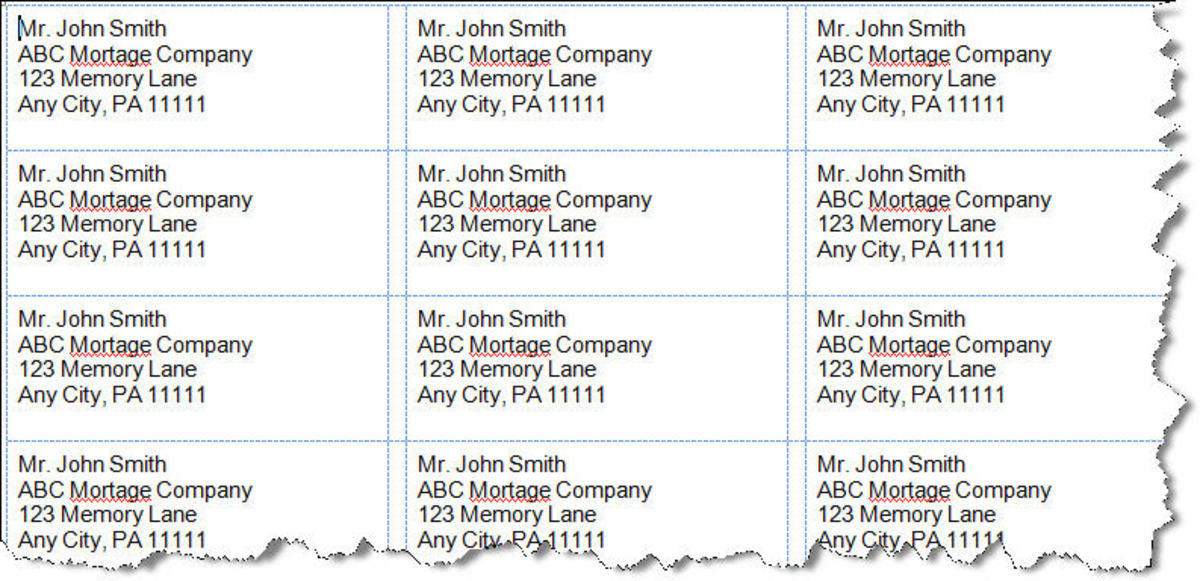 msetting up word for labels