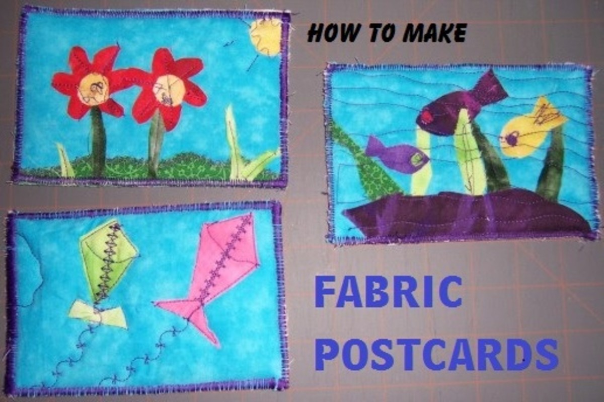 Craft Ideas for Making Postcards: How to Make Fabric Postcards