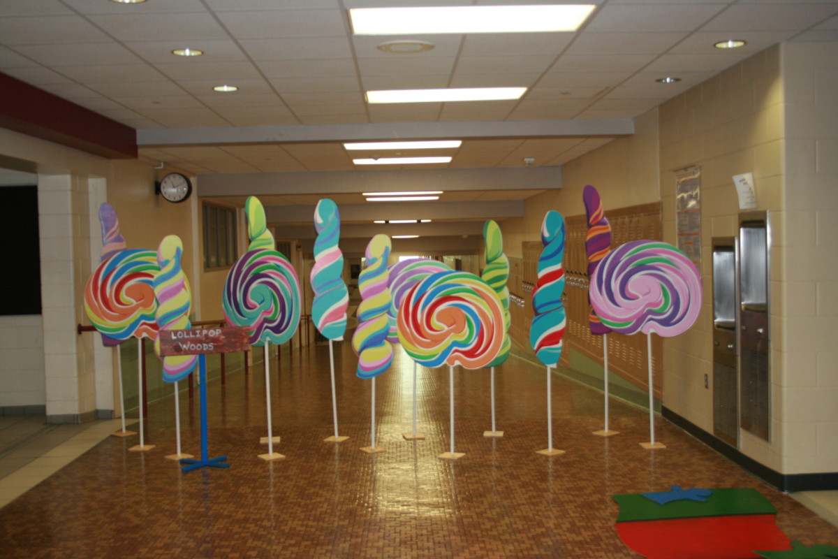 Giant lollipops can create a walk-way into the dance.