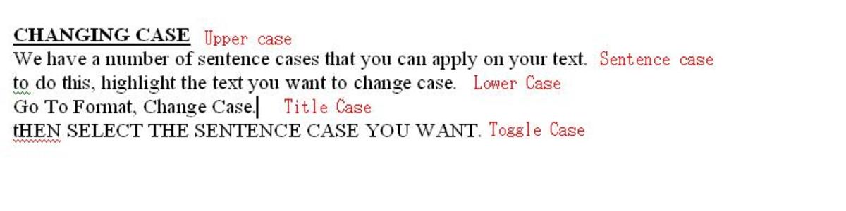 How your work appears after applying different cases.