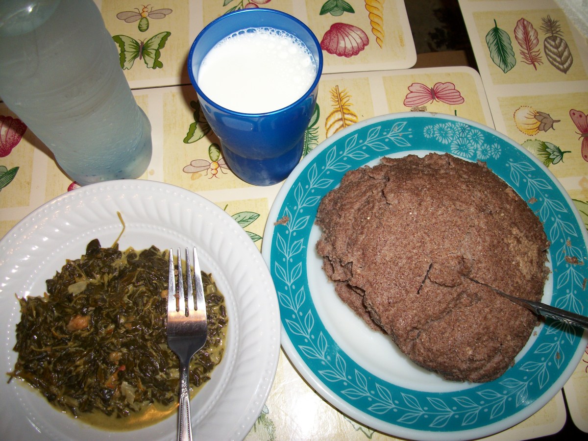 Milk, Isageek, Ugali (made from millet flour)