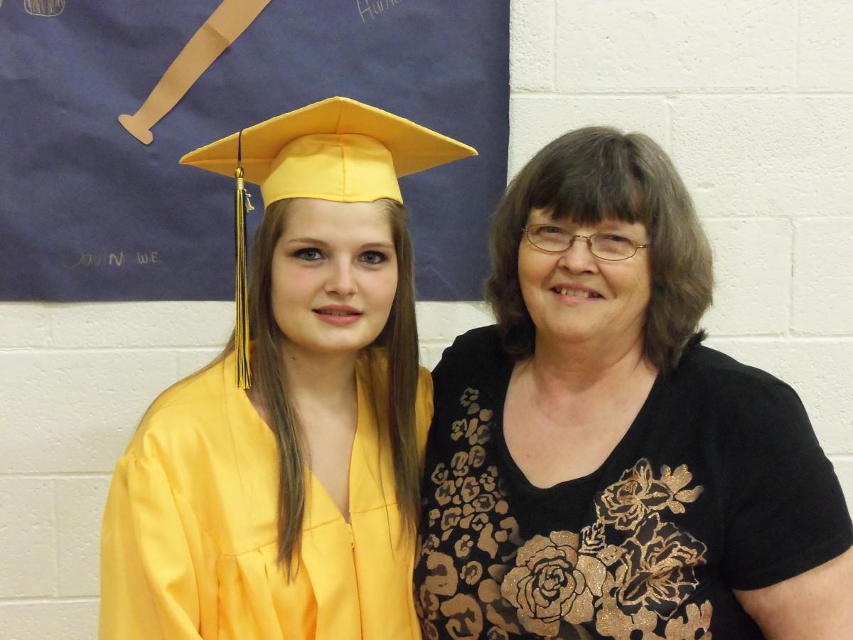 This is my lovely granddaughter, Katelyn and me at her graduation ceremony from high school.