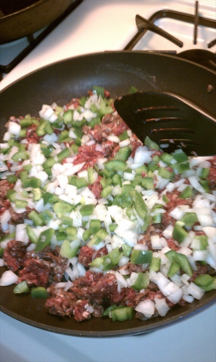 Add diced veggies and cook thoroughly.