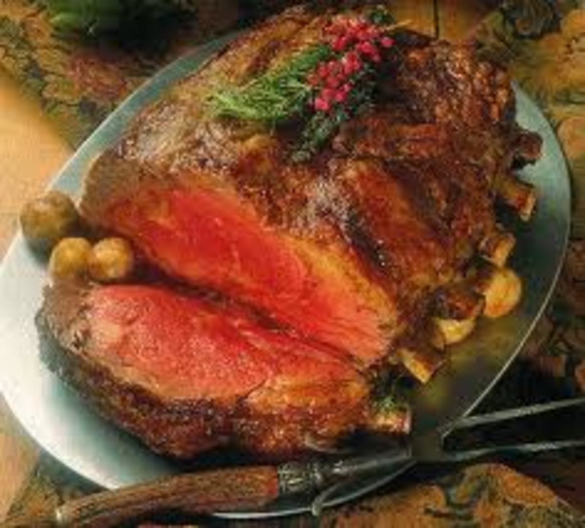Picture of a holiday prime rib roast