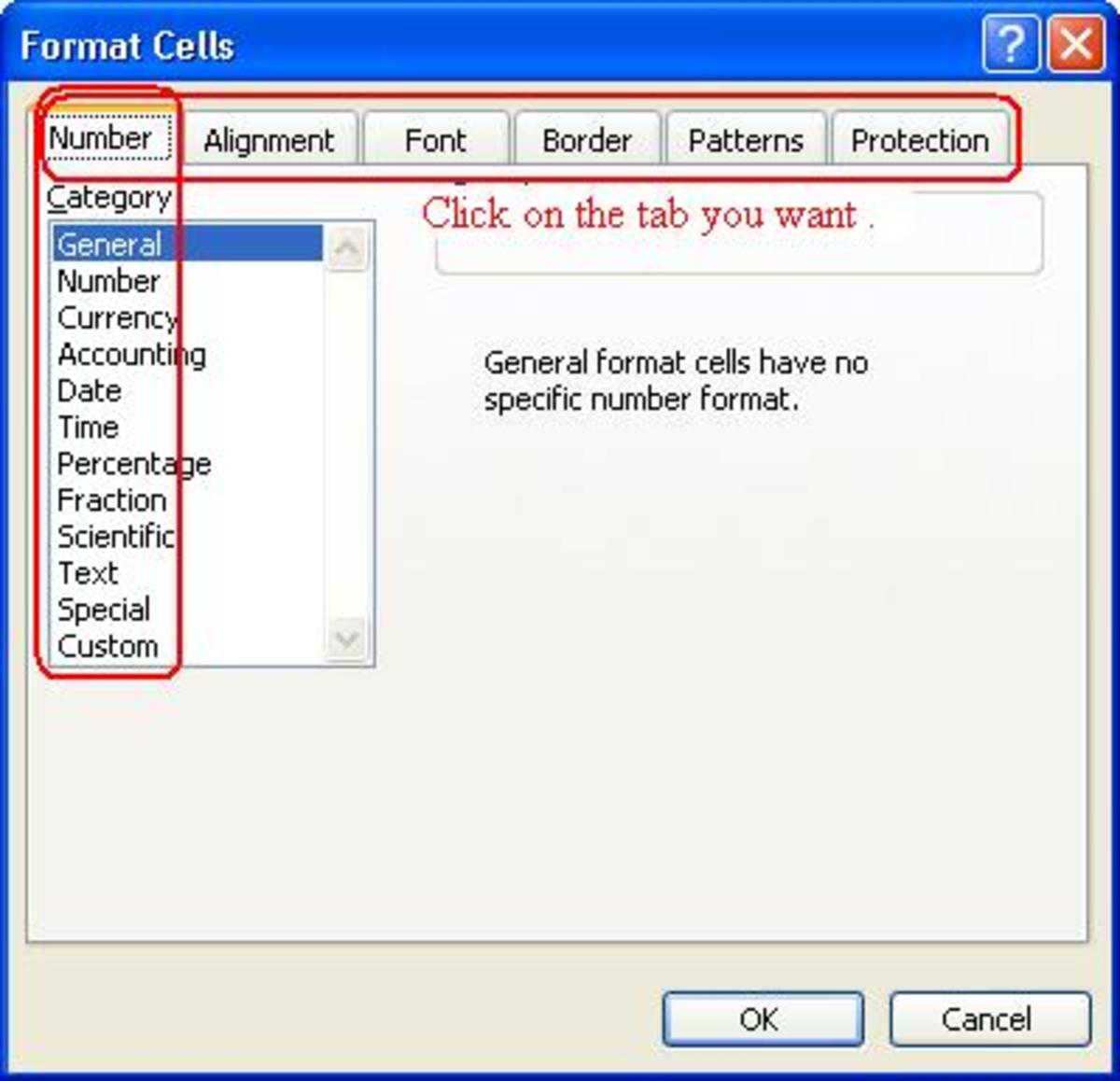 Format Cells Option