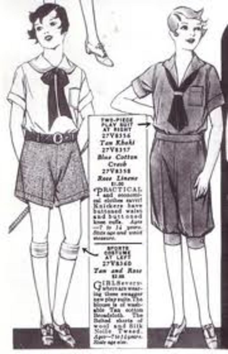 Model wearing shorts in 1931 Sears catalog