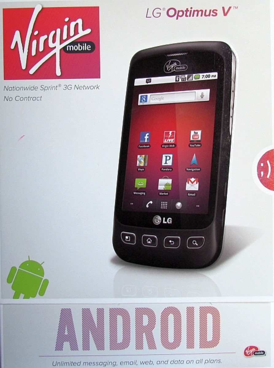 Virgin Mobile Android phone box kit for the LG Optimus V