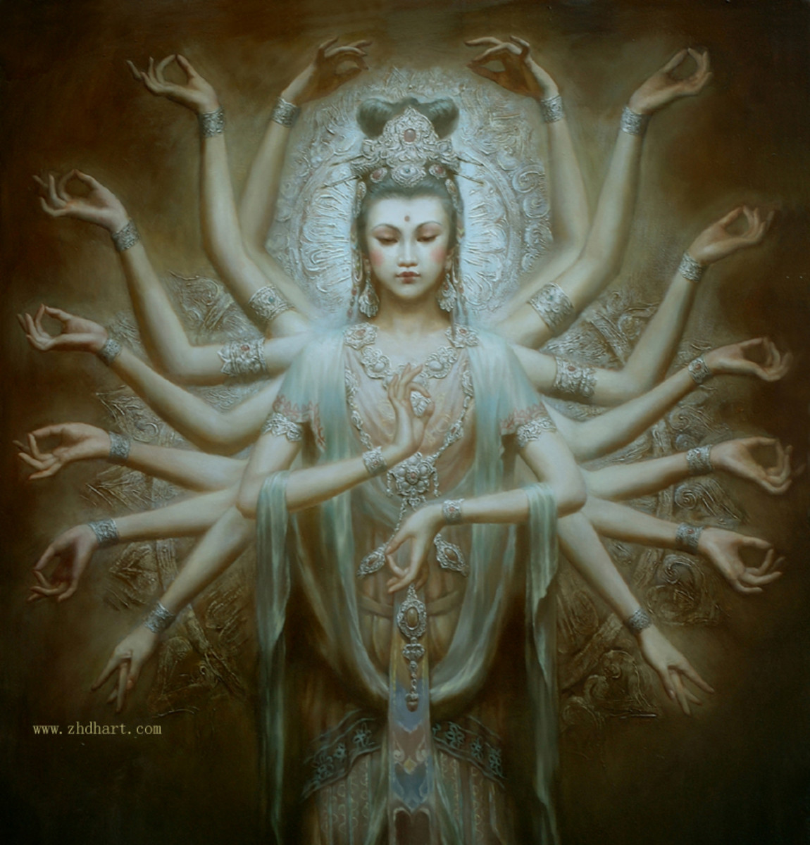 Amazing Oriental Oil Paintings of Chinese Goddesses and Angels by Zeng Hao