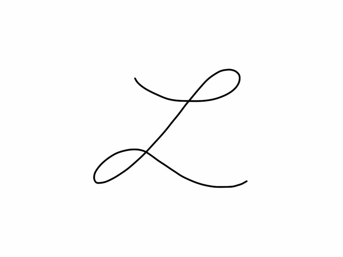 An ordinary cursive L
