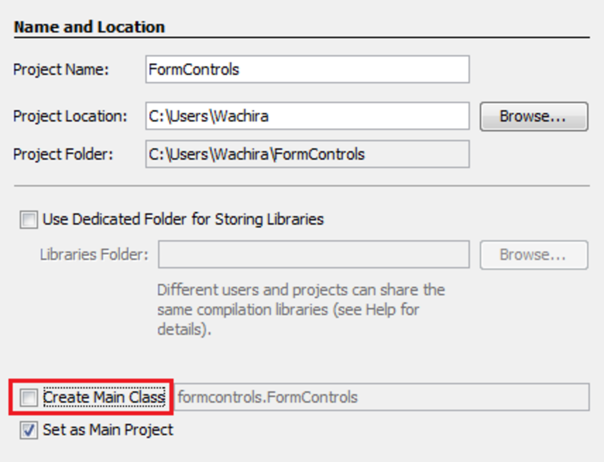 Creating new project in Java NetBeans