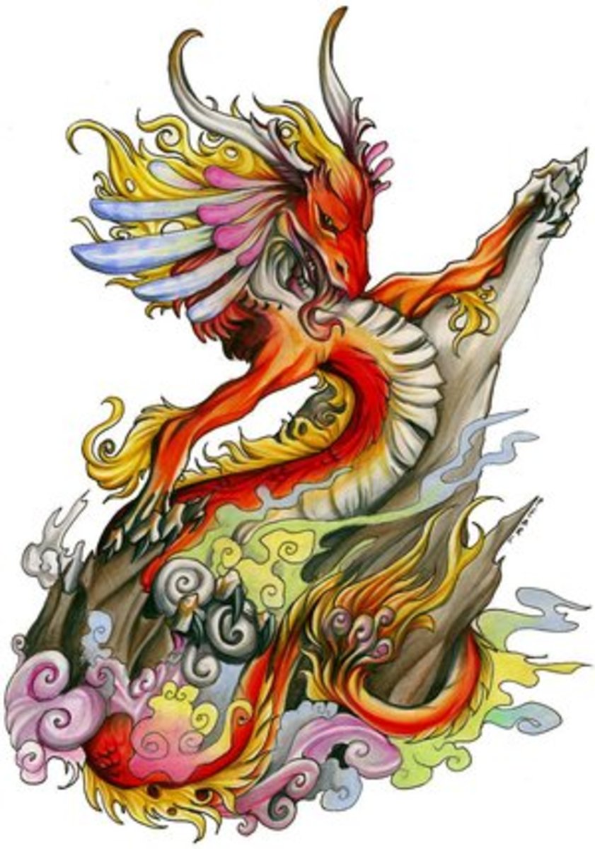 Colorful Chinese Dragon Tattoo