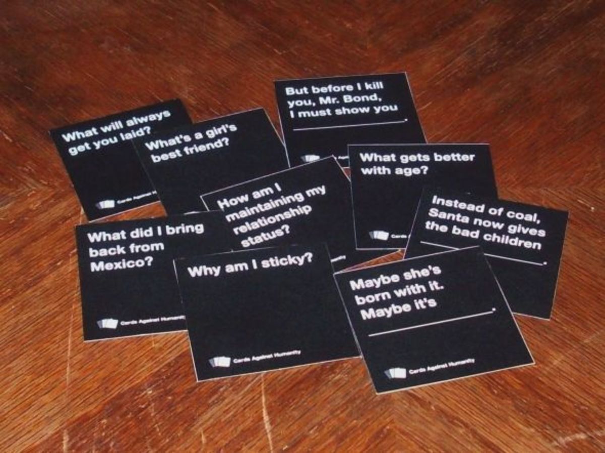 Various Black Cards in Cards Against Humanity