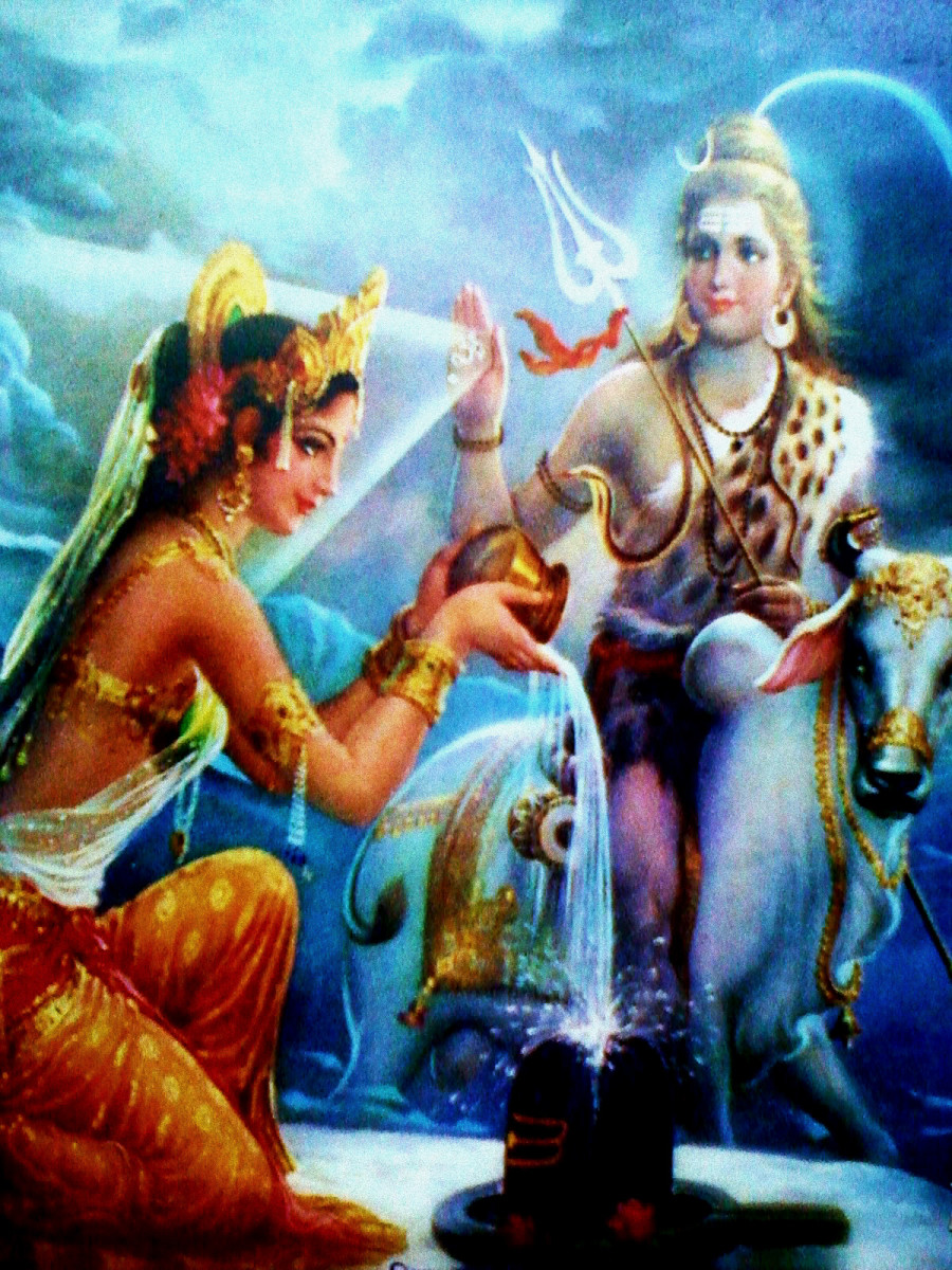 Shiva and Shakti, by unknown artist,  scanned and retouched 