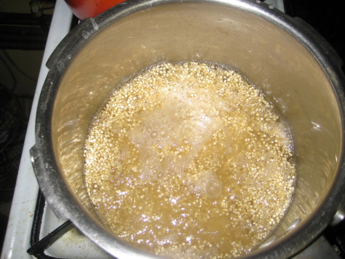 Quinoa simmering
