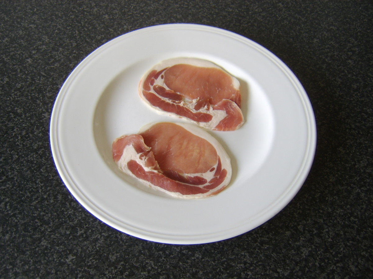 Middle bacon is cut from the side of a pig