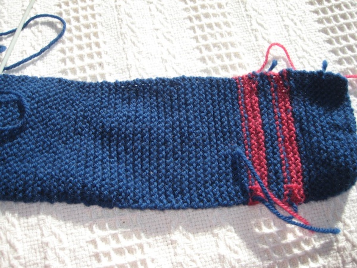 A Basic Garter Stitch Scarf in progress