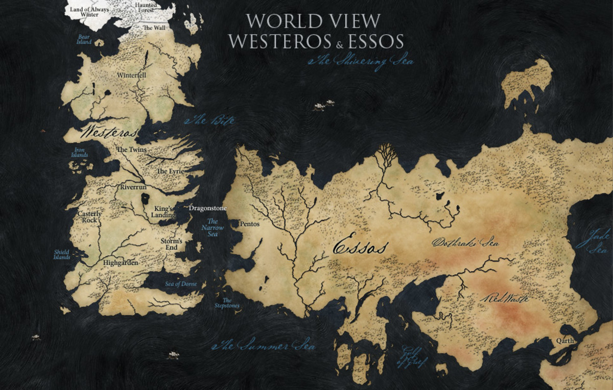A map of Westeros and Essos