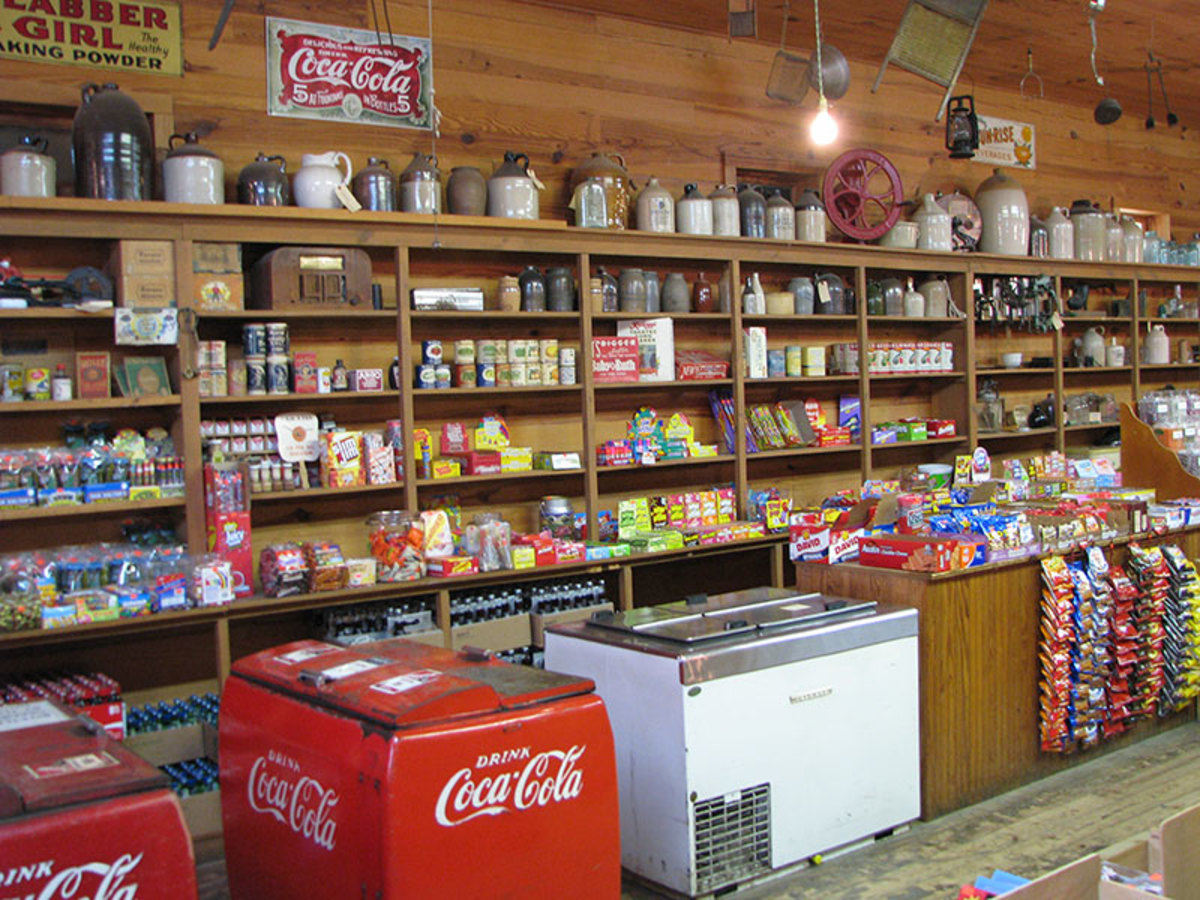 Inside picture of a typical country store from the early 1900s