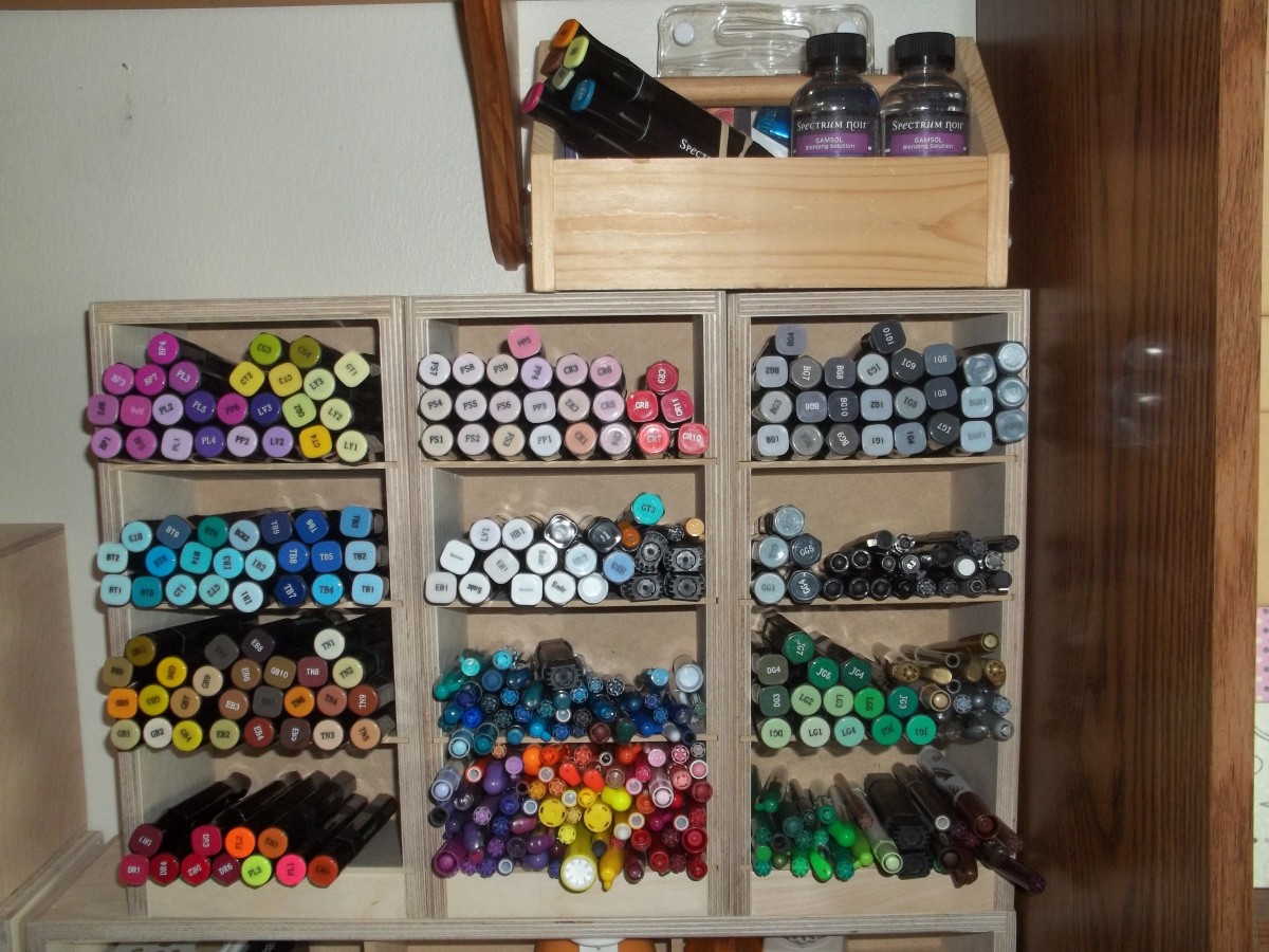 Complete collection of Spectrum Noir pens in my craft room