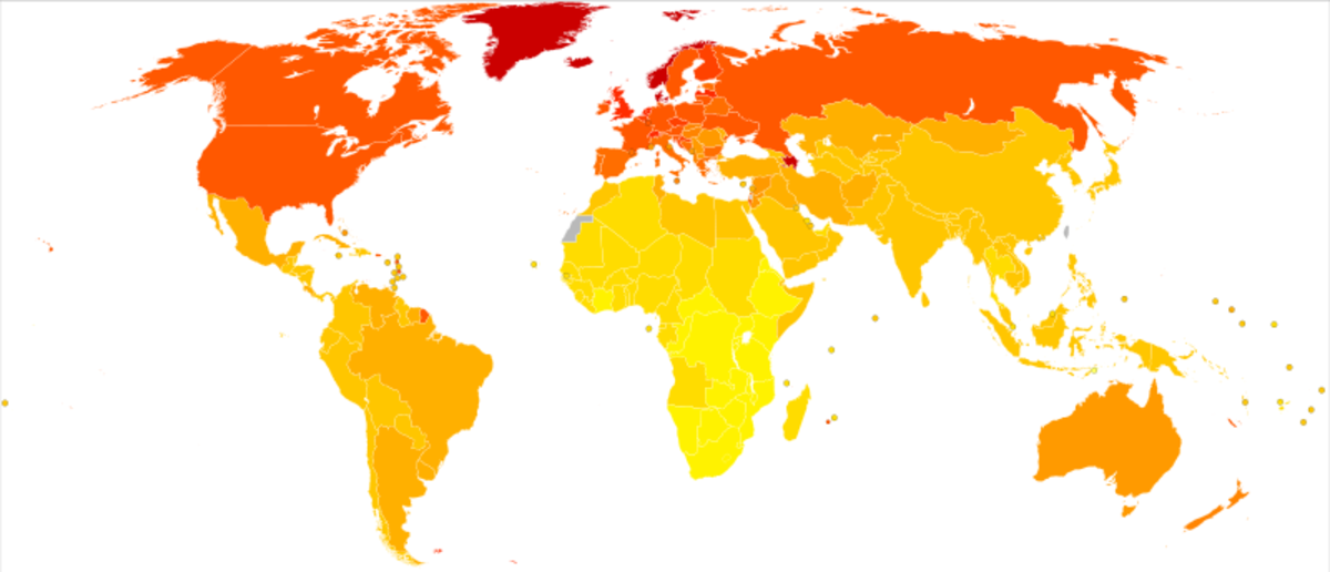 Prevalence of MS in the world