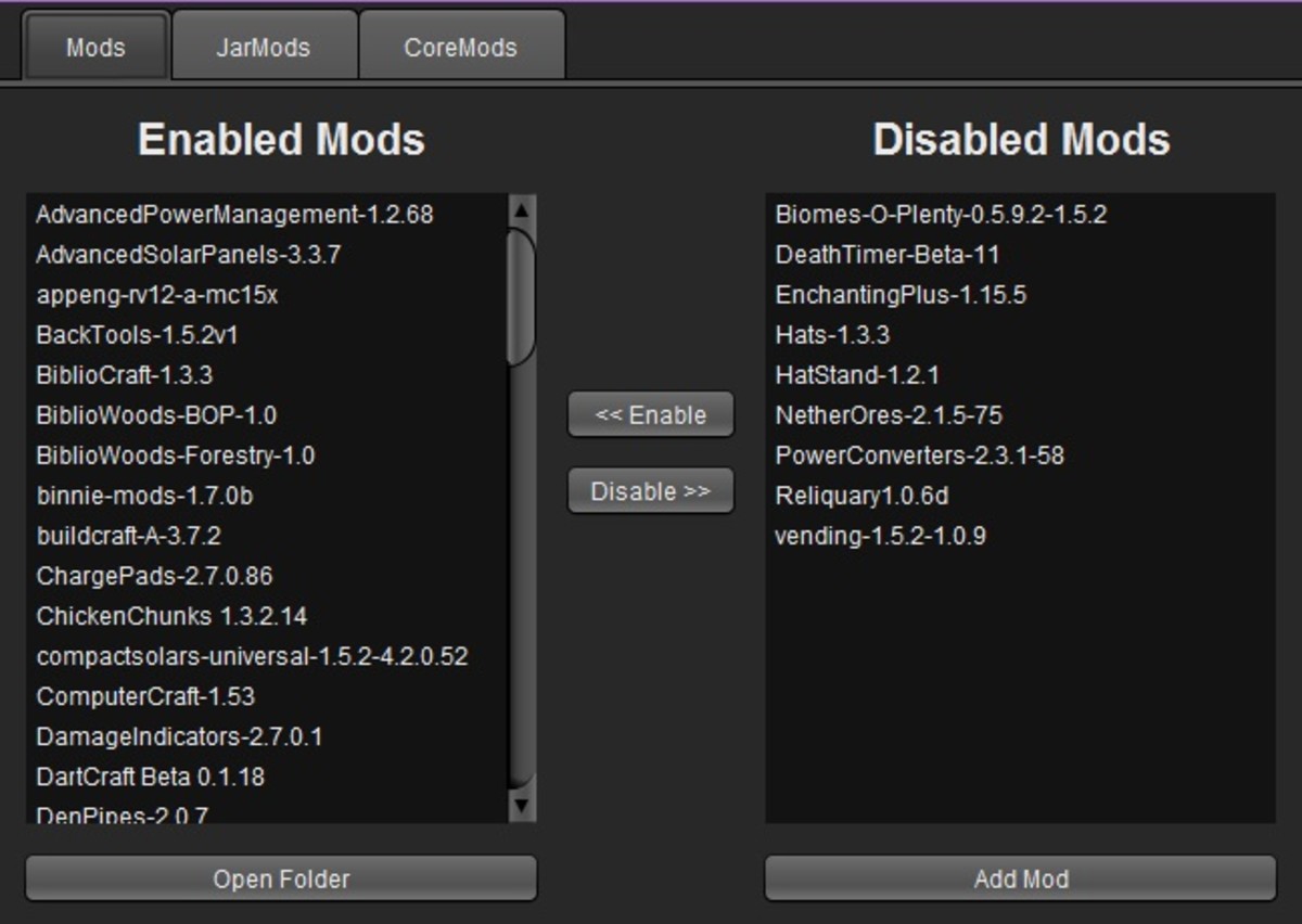 You can edit modpacks to enable or disable mods and customize your game.