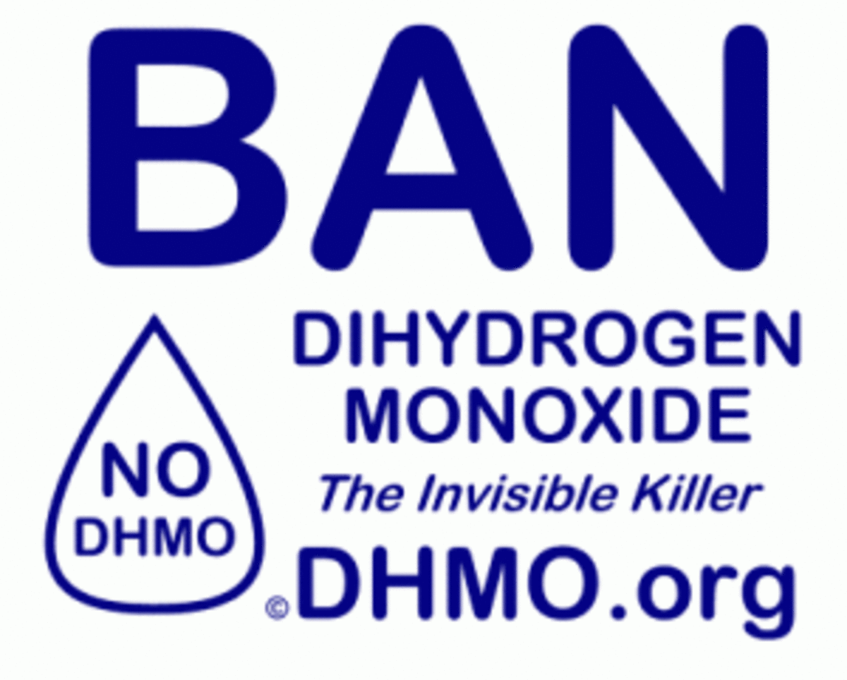 The Ban Dihydrogen Monoxide Hoax. The IUPAC name of water used the wrong way.