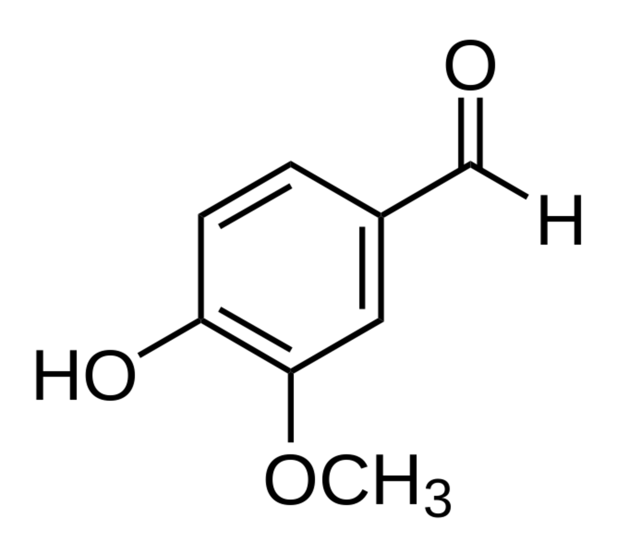 Molecular structure of vanillin.