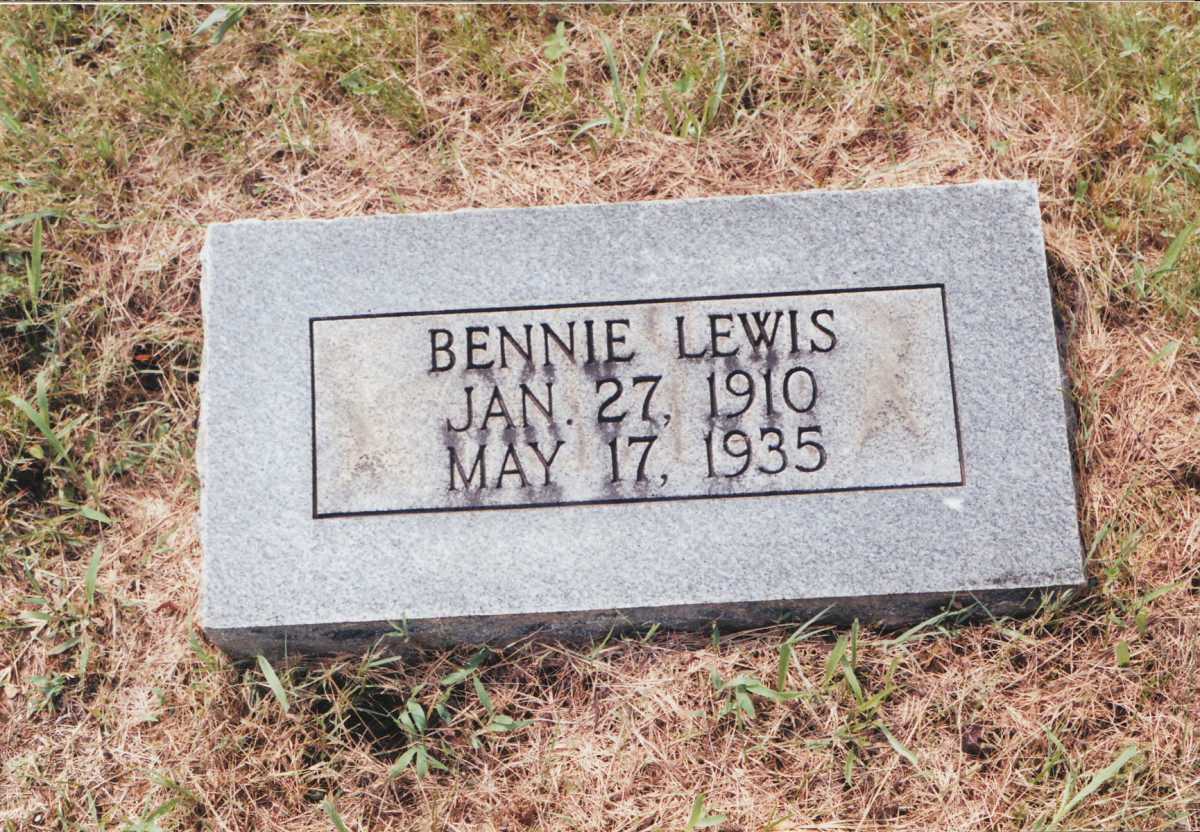 Gravestone of my paternal grandmother's brother, Bennie Lewis, who died in an Idaho Civil Conservation Corps accident.