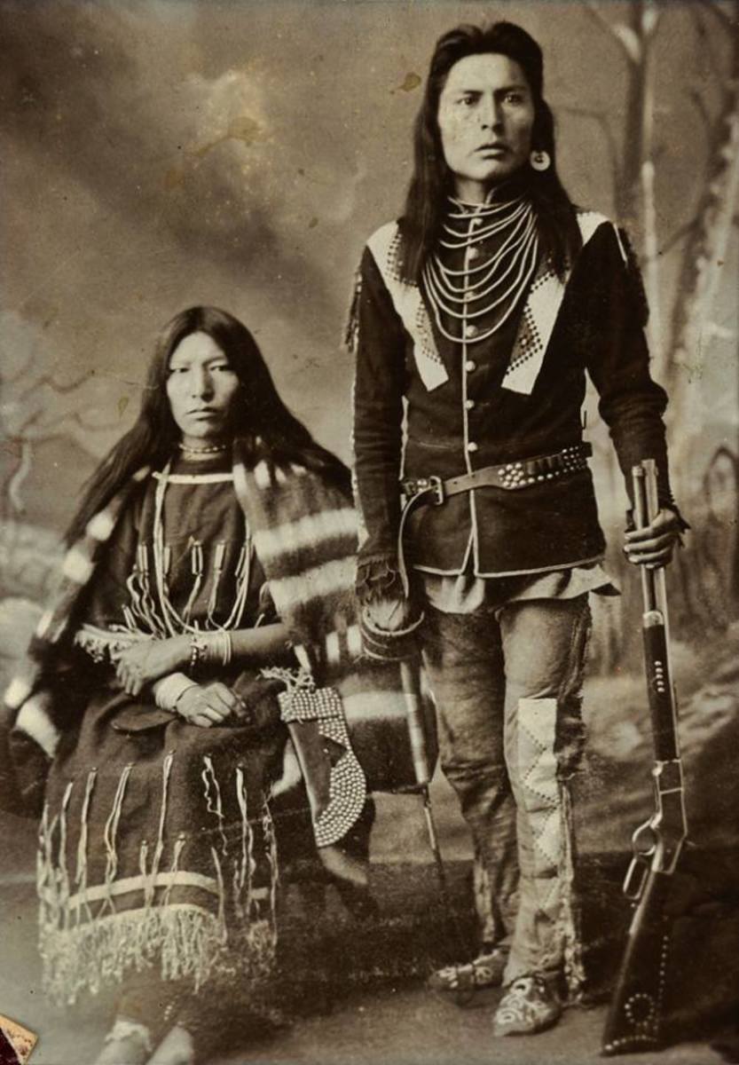Nisto Maskwak (aka Three Bears) and his wife - Cree - circa 1890