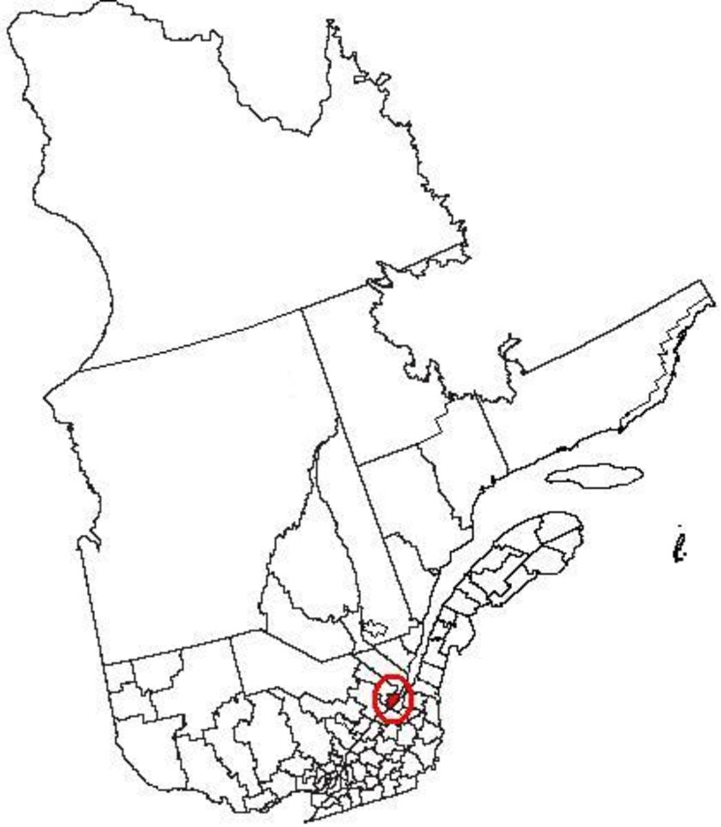 Map location of Quebec City, Quebec