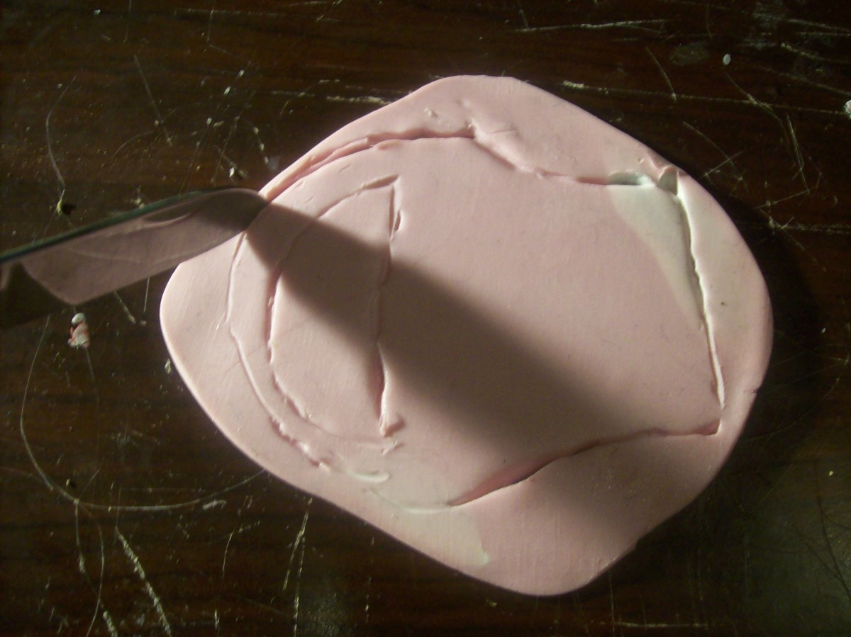 Cut the outline with a knife.