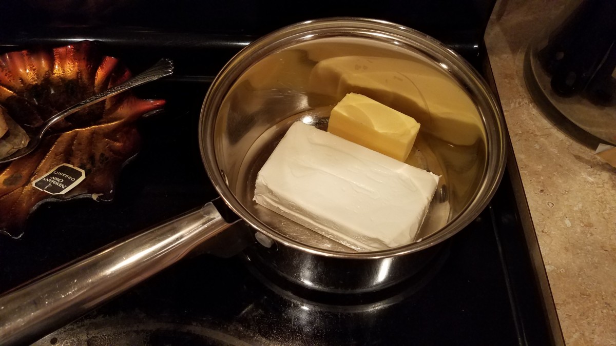 Add in your butter and continue melting until you can stir it up.