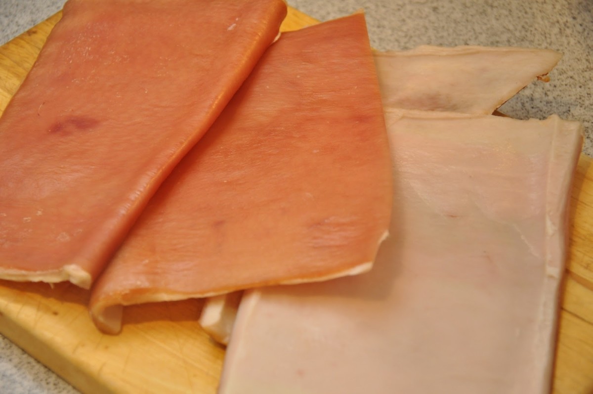 Raw pork skins