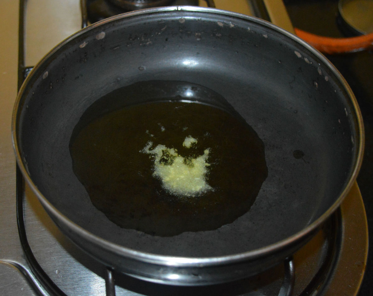 Step one: Heat the ghee in a deep-bottomed pan.